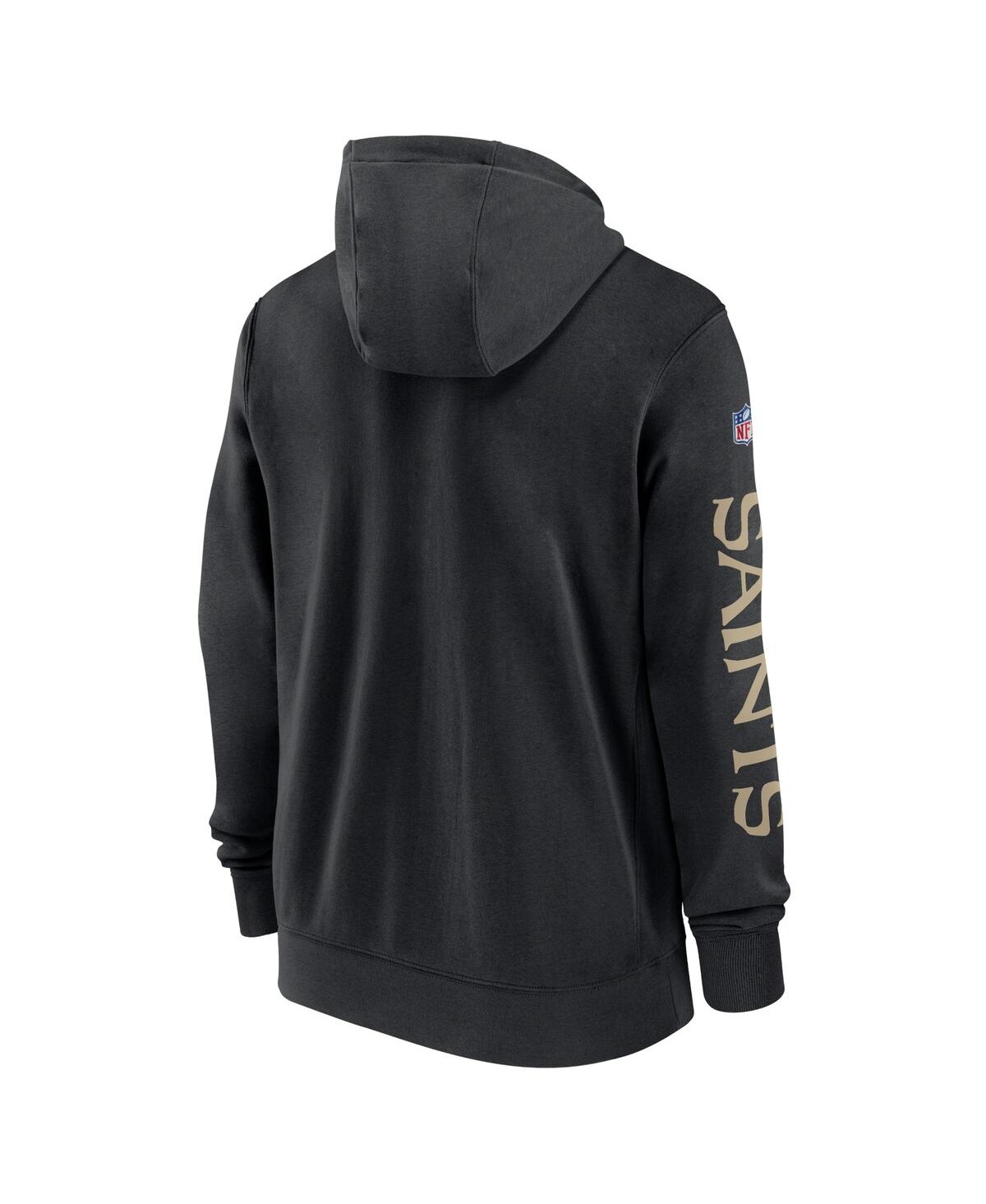 Nike Men'sNew Orleans Saints 2024 Sideline Club Full-Zip Hoodie - Black