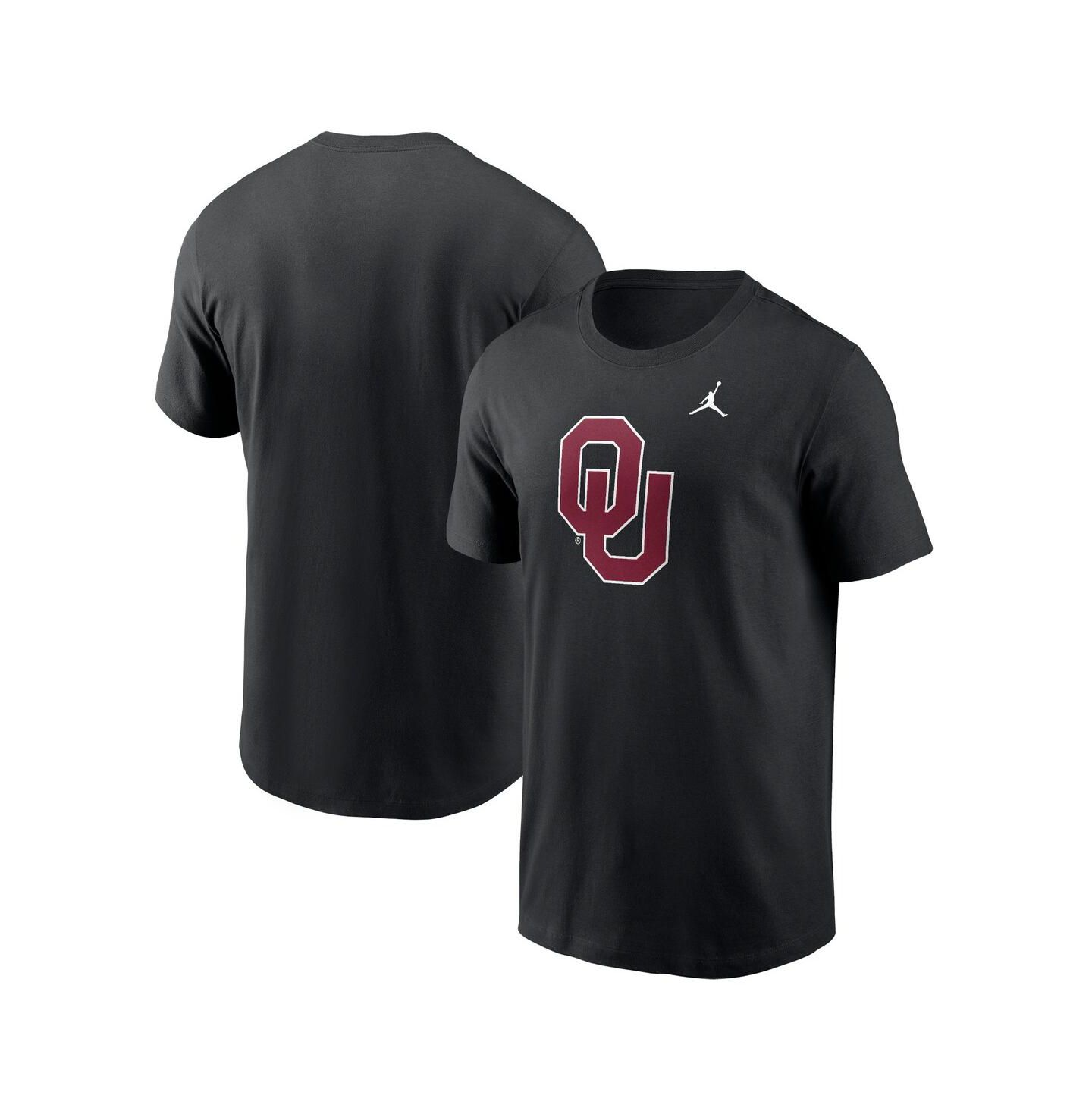 Мужская футболка Jordan Black Oklahoma Sooners Primetime Evergreen Logo — фото 1