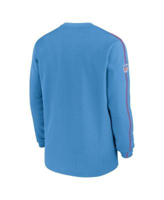 Men's Light Blue Tennessee Titans Oilers Throwback Alternate Logo Coach Long Sleeve T-Shirt