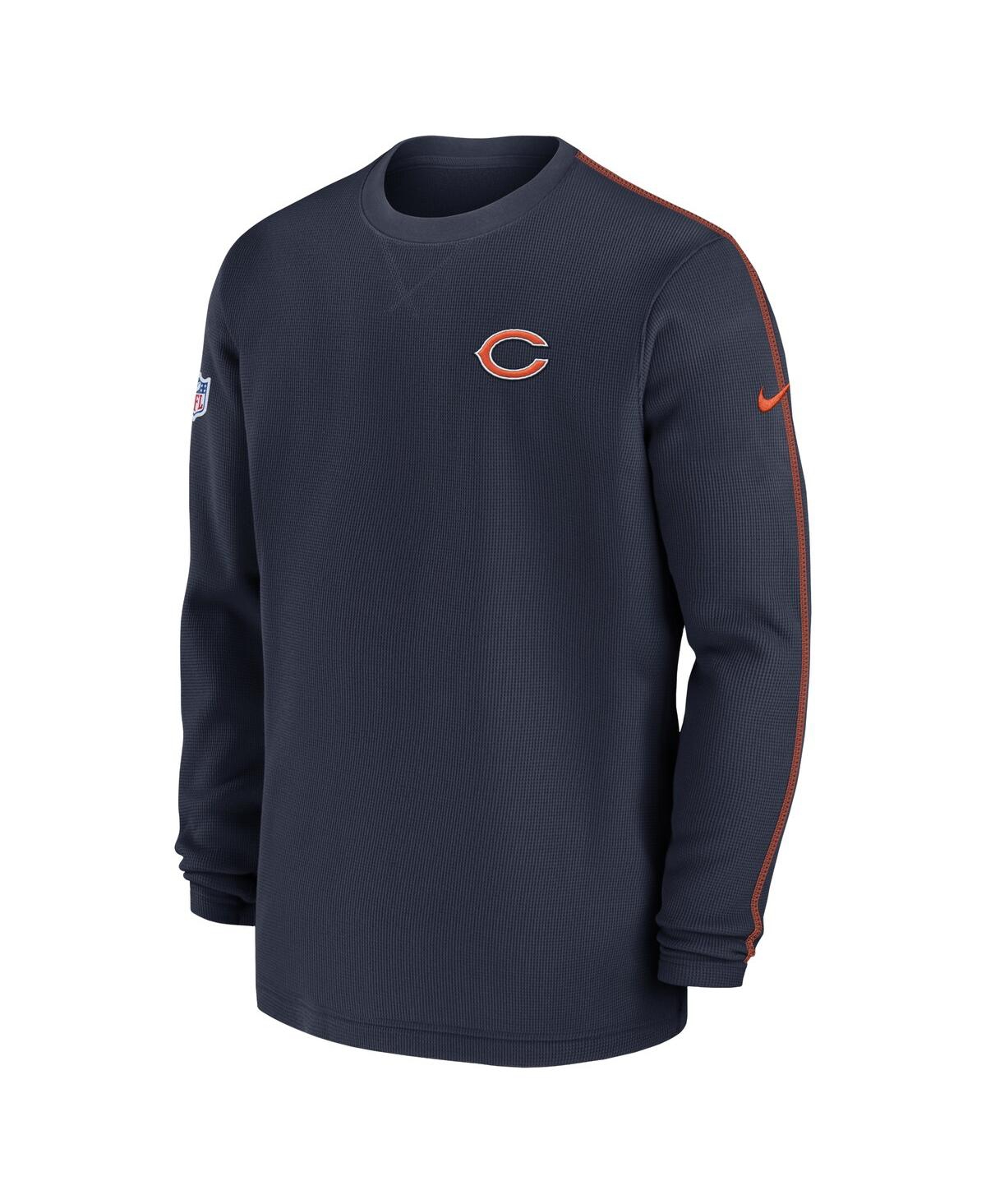 Nike Men'sChicago Bears 2024 Sideline Coaches Long Sleeve Top - Navy, Orange