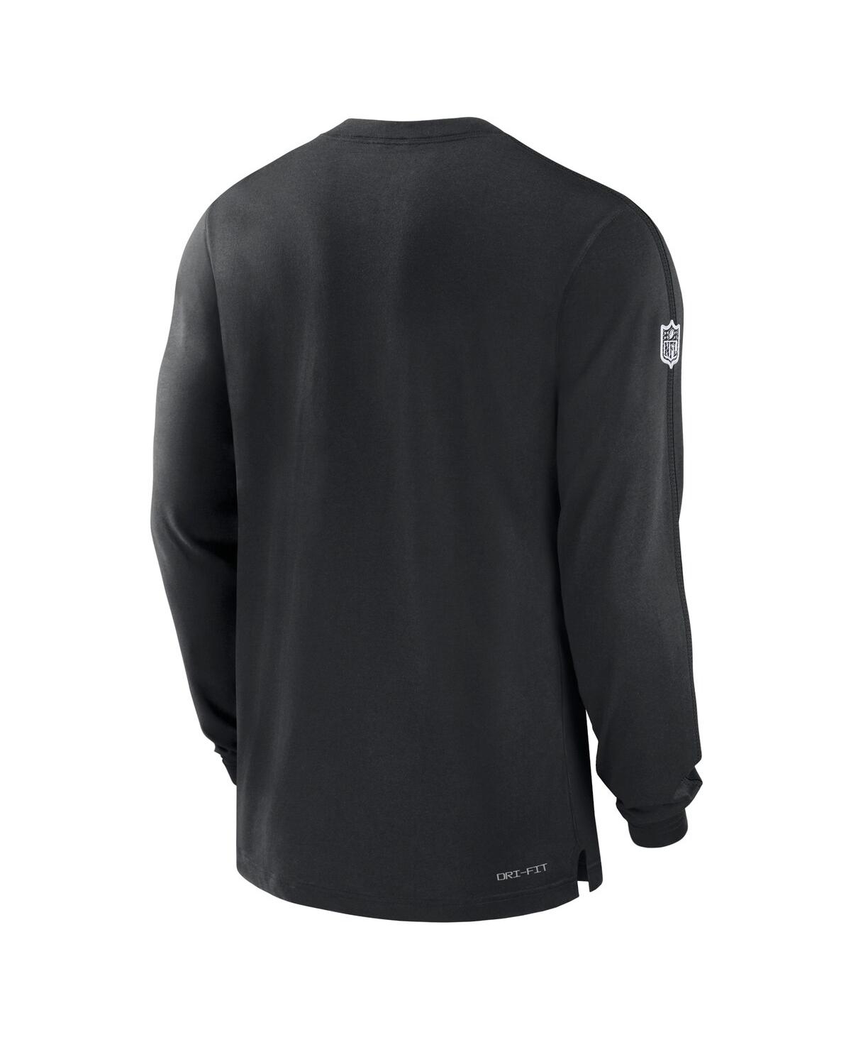 Nike Men's Black New York Jets Sideline Player Performance Long Sleeve T-shirt In Black
