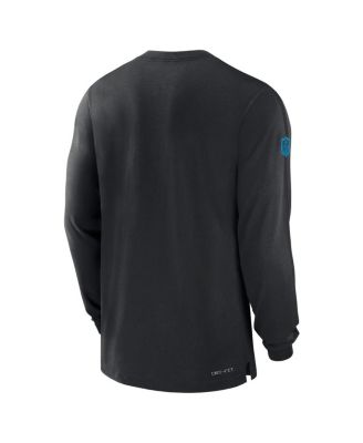 Men's Black Carolina Panthers Sideline Player Performance Long Sleeve T-Shirt