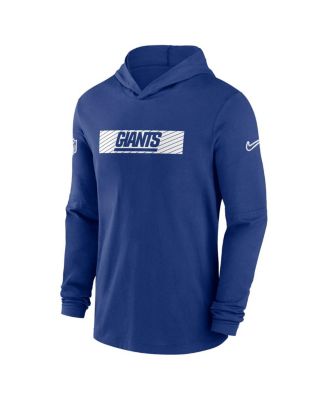 Men's Royal New York Giants Sideline Hoodie Performance Long Sleeve T-Shirt