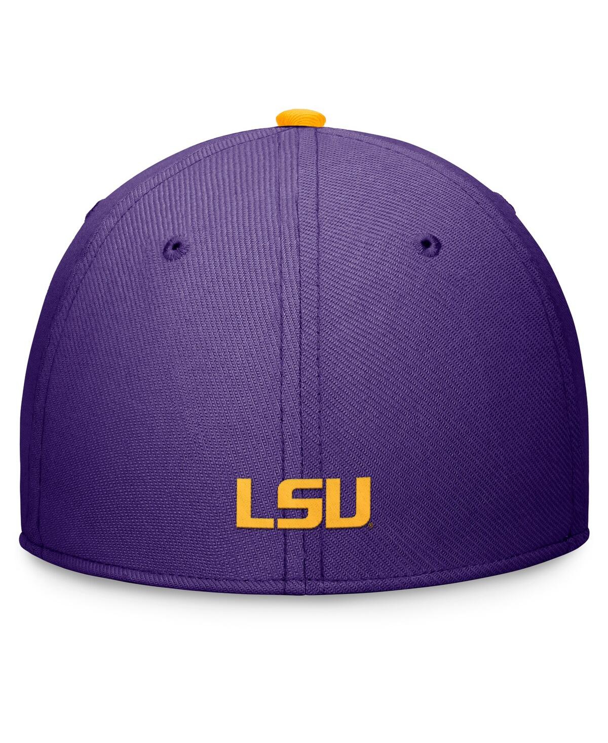 Nike Men's Purple Lsu Tigers Primetime Rise Swoosh Flex Hat In Purple
