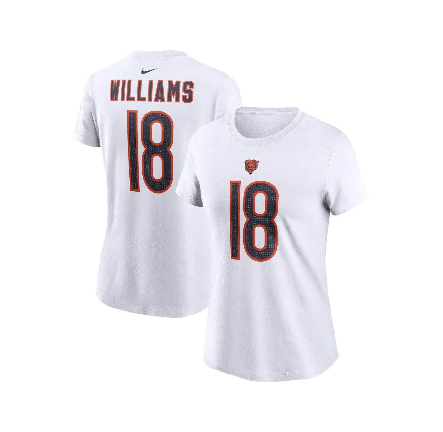 Women's Caleb Williams White Chicago Bears 2024 NFL Draft First Round Pick Fuse Name & Number T-Shirt