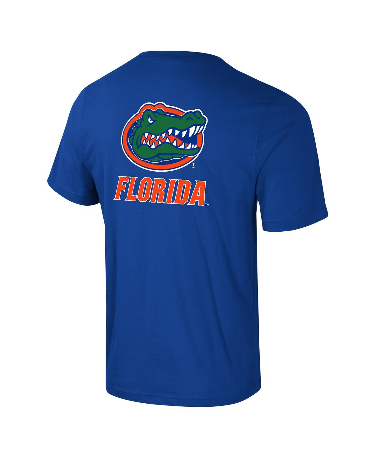 Colosseum Men's Royal Florida Gators Logo Lockup 2-hit Active Blend T-shirt In Royal