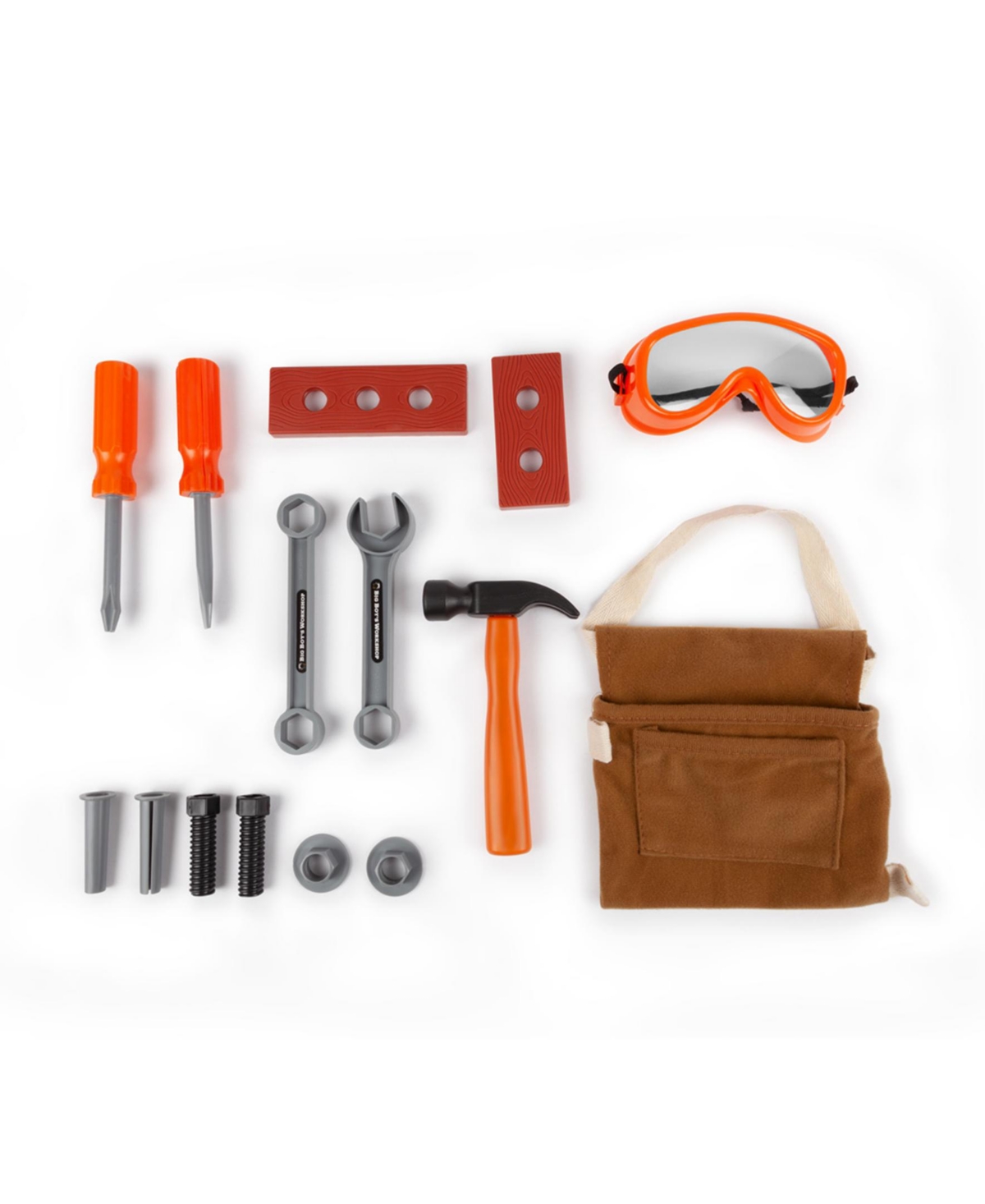 World Tech Toys Big Boy's Workshop 15 Piece Handyman Playset In Orange