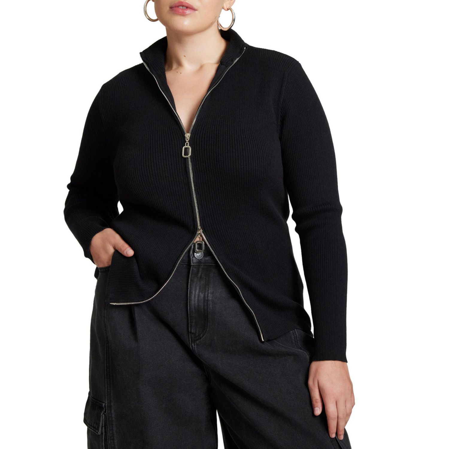 Women's Two Way Zipper Sweater