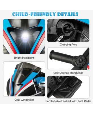 12V Licensed BMW Kids Motorcycle Ride-On Toy for 37-96 Months Old Kids