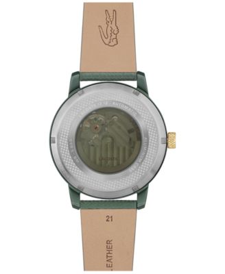 L.12.12 Automatique Men's Green Leather Strap Watch 44mm