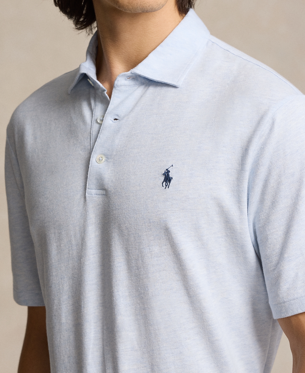 Polo Ralph Lauren Men's Classic-Fit Cotton-Linen Mesh Polo Shirt -white