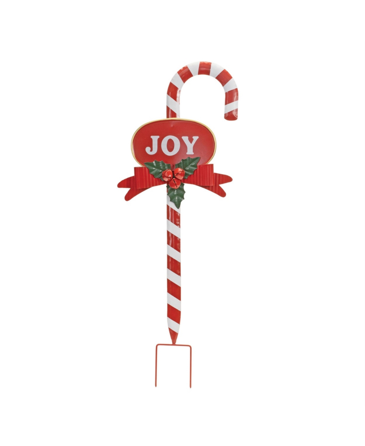 Slickblue Set of 3 Candy Cane Stakes – Festive Garden Decorations for the Holidays - White