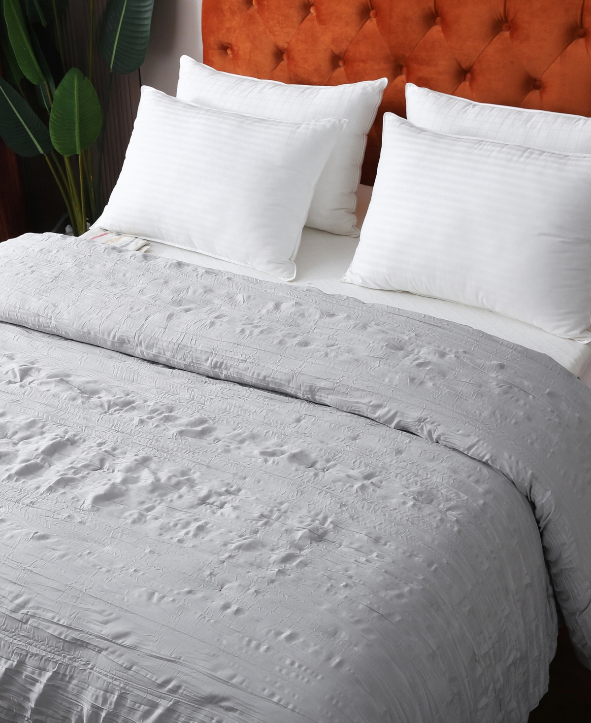 St. James Home St James Home Crinkled Down Alternative Comforter, Full/queen In Gray