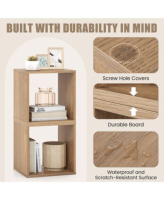 2-Cube Stackable Bookcase Organizer for Living Room and Study