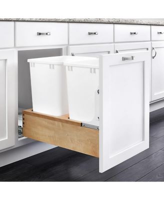 Double 35 qt. Maple Bottom Mount Pullout Waste Container,4WC-18DM2