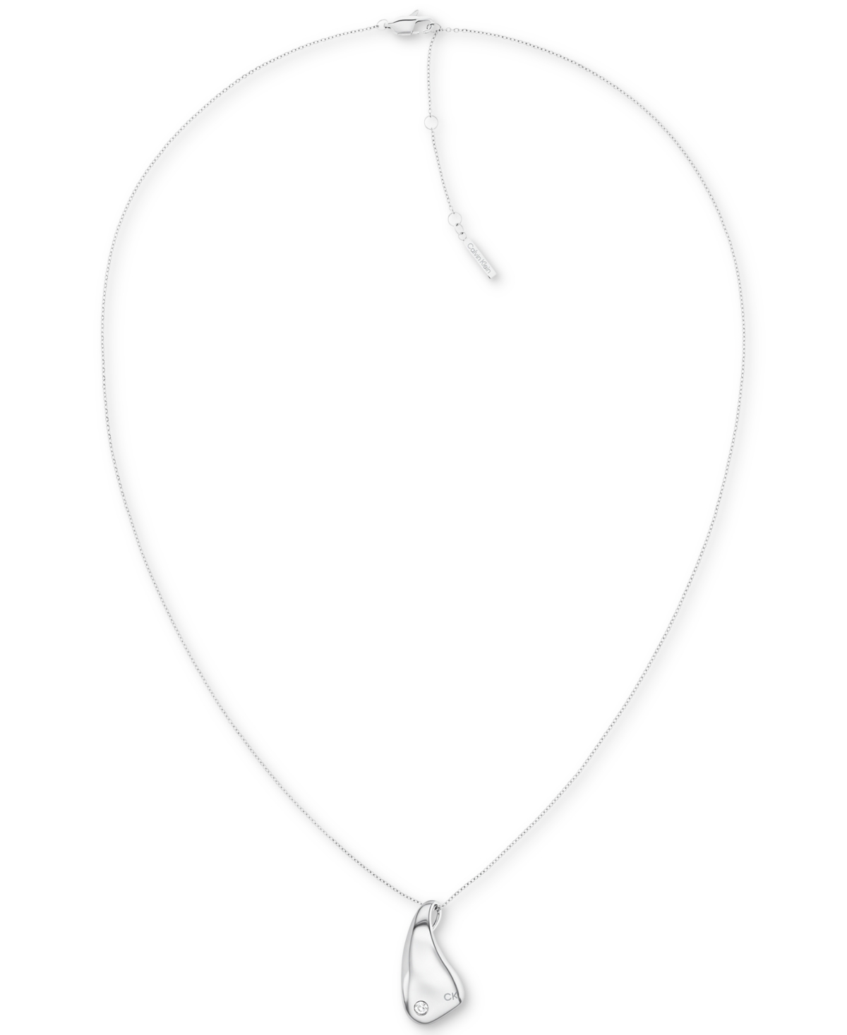 Calvin Klein Women's Minimalist Organic Shape Necklace In Silver