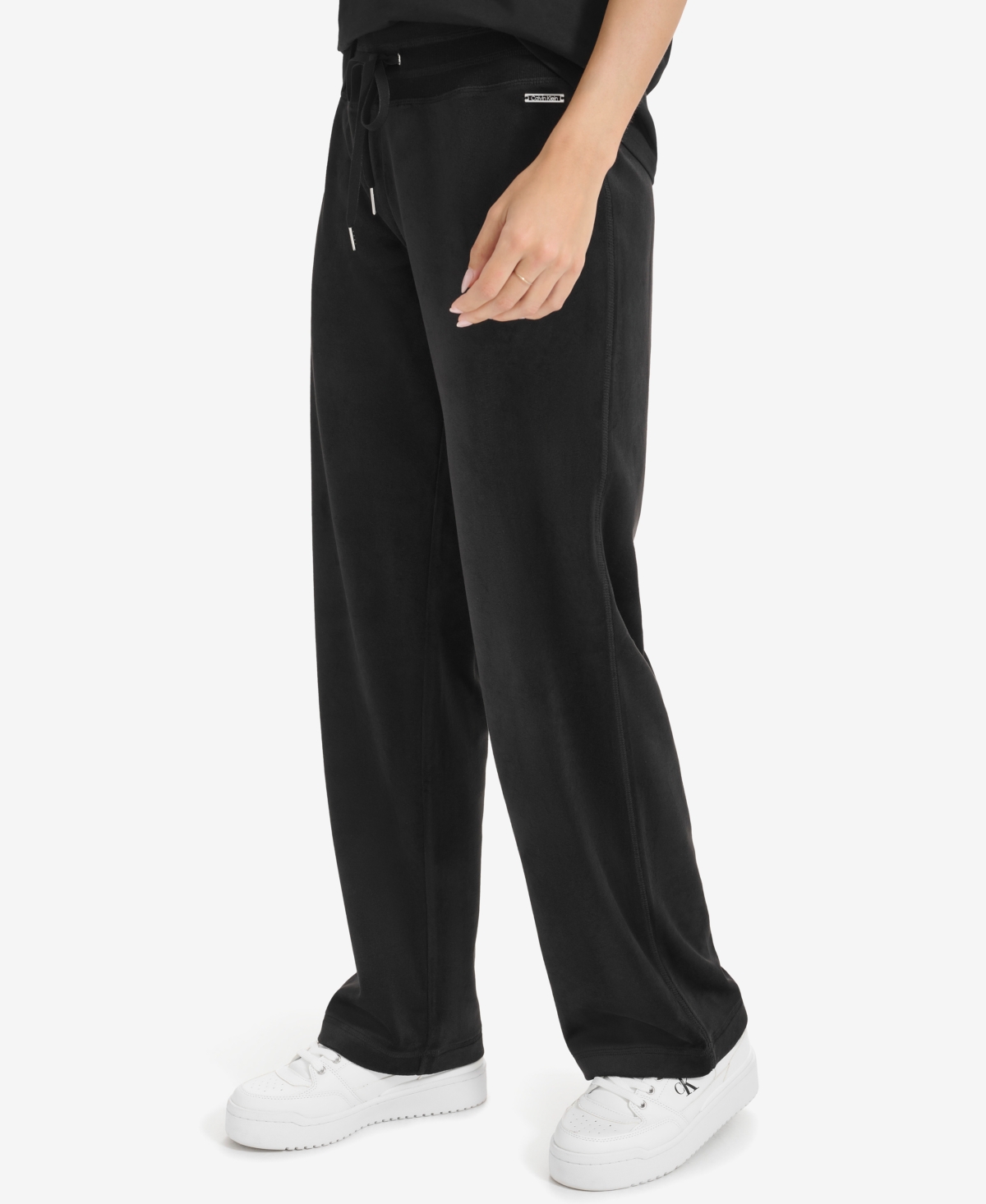 Calvin Klein Women's Velour Wide-Leg Pants