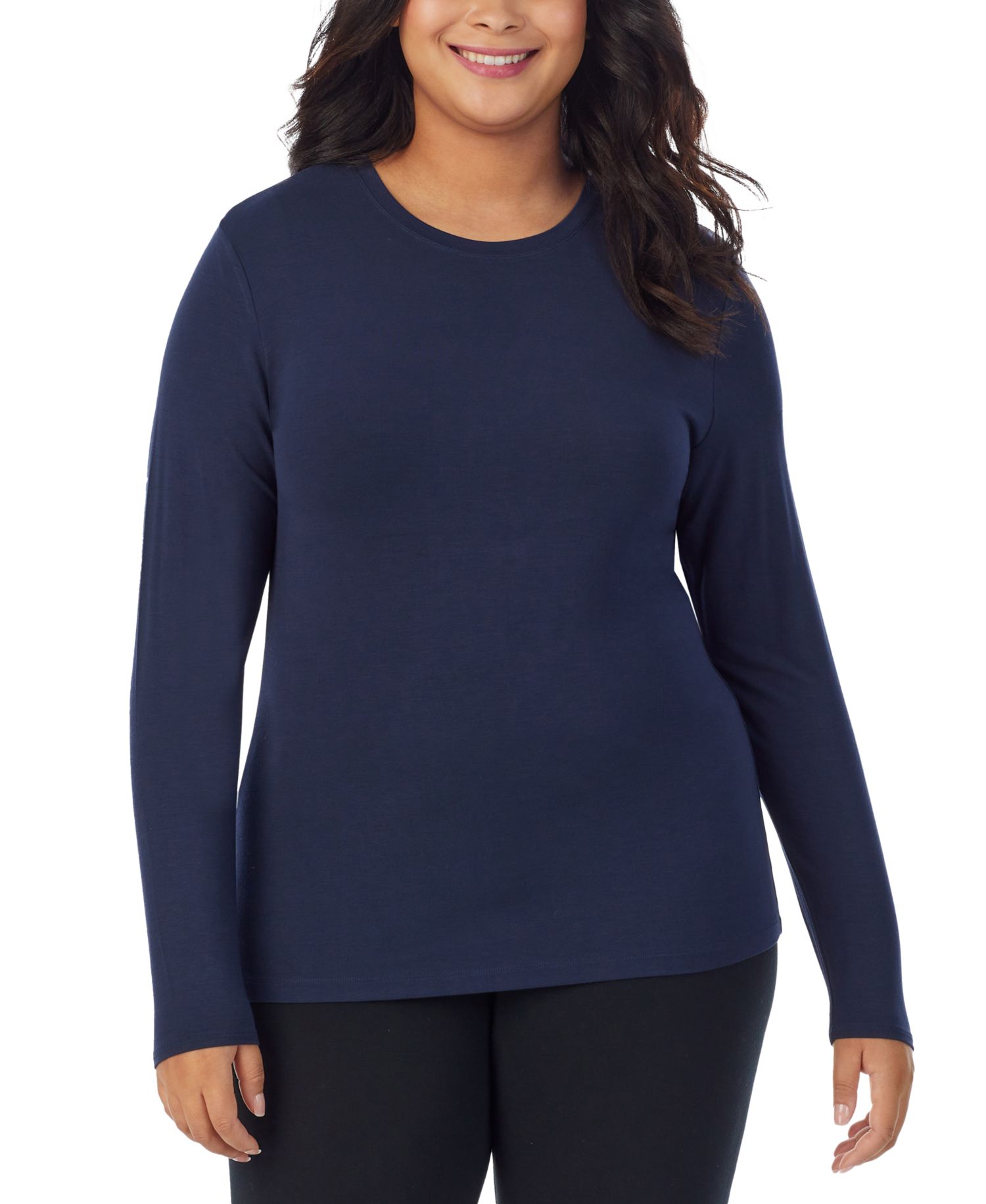 Plus Size Softwear with Stretch Long Sleeve Top