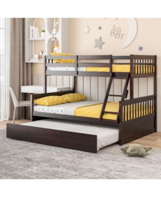 Twin Over Full Convertible Bunk Bed with Twin Trundle