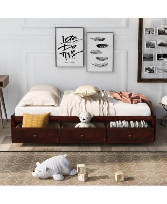Twin Size 3 Drawers Platform Storage Bed Frame