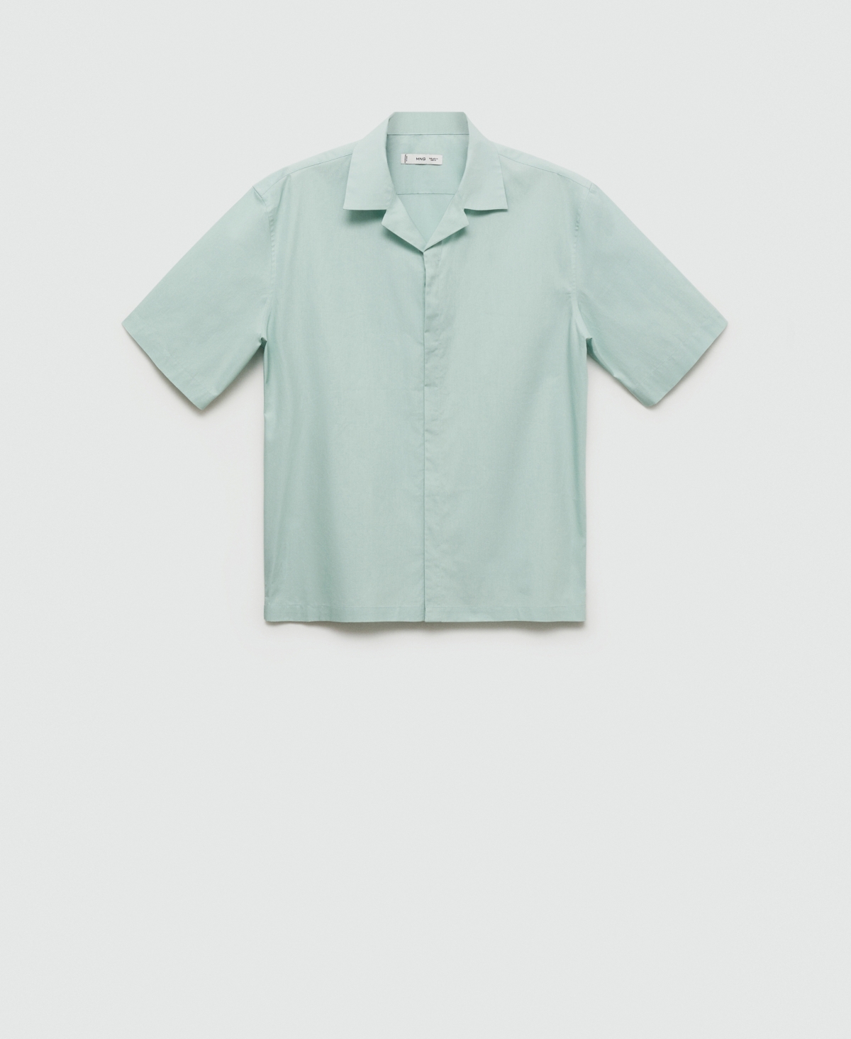 Mango Men's Cotton Bowling Collar Striped Shirt
