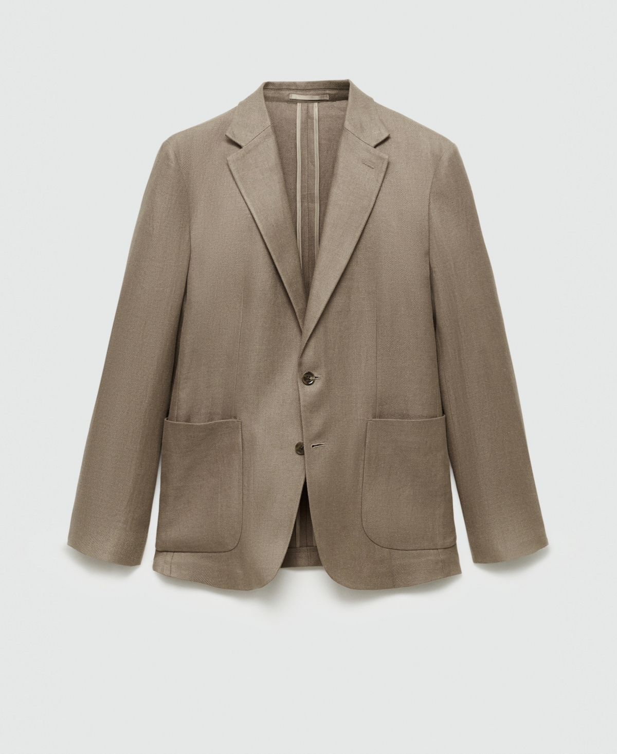 Mango Men's Linen Suit Blazer In Khaki