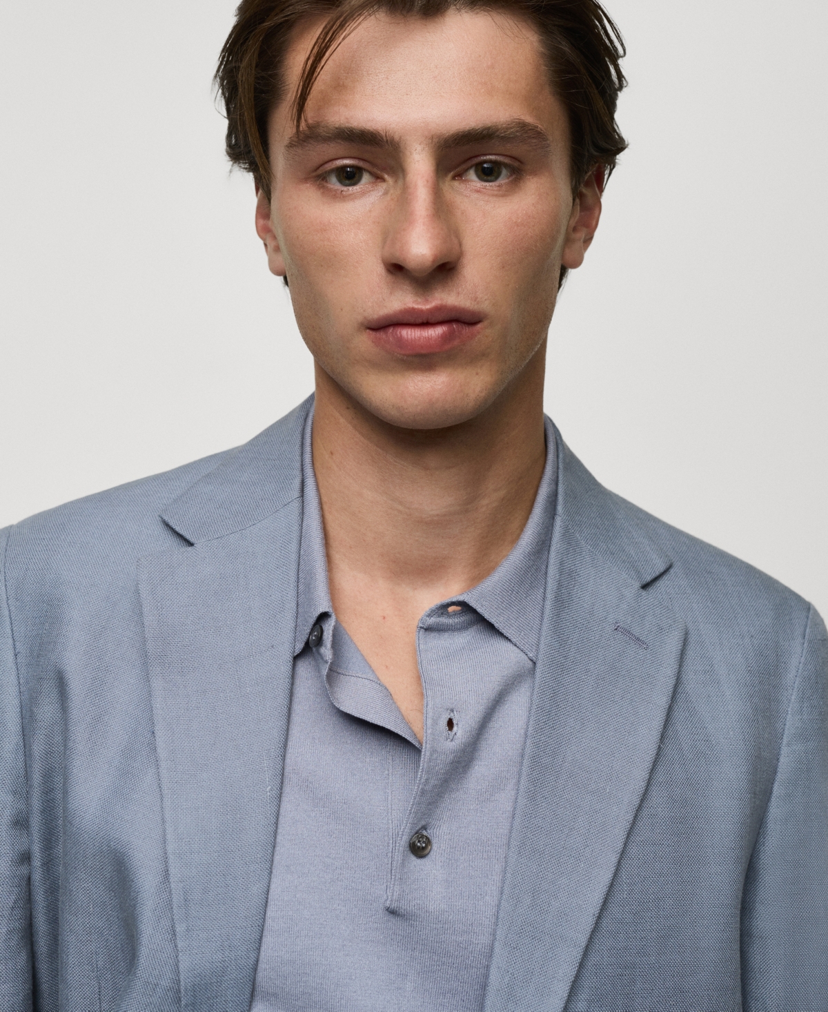 Mango Men's Herringbone Linen Suit Jacket