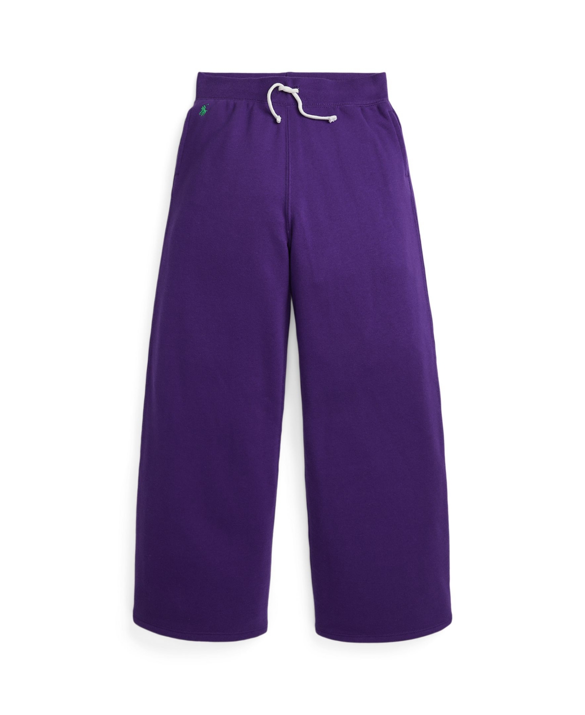 Polo Ralph Lauren Big Girls Fleece Wide Leg Sweatpant - Opulent Purple With Stafford Green