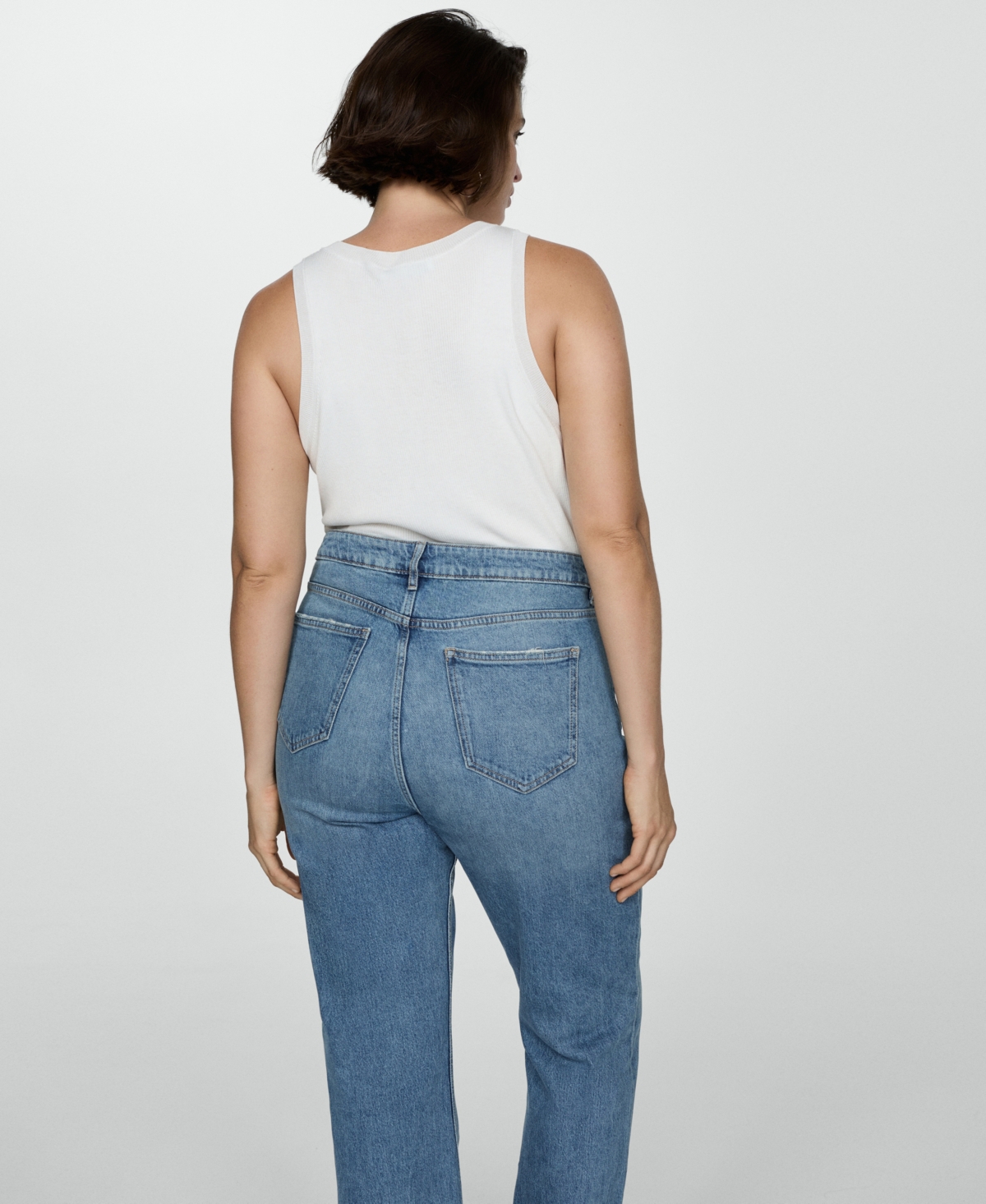 Shop Mango Women's Medium-rise Flared Jeans In Medium Blue