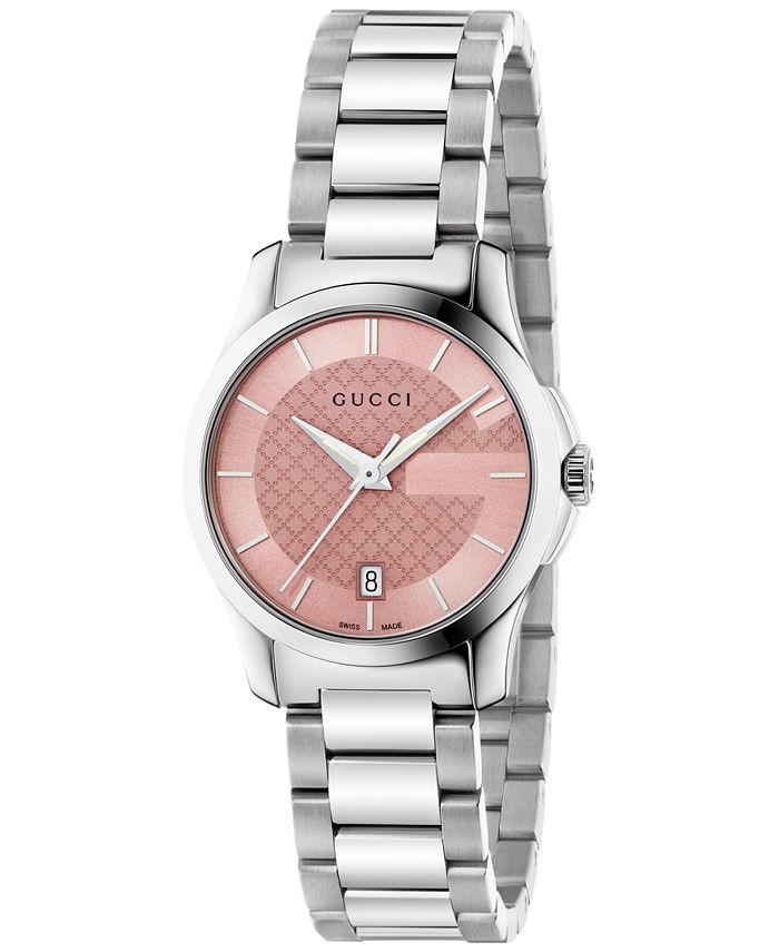 Gucci Women s Swiss G Timeless Stainless Steel Bracelet Watch 27mm