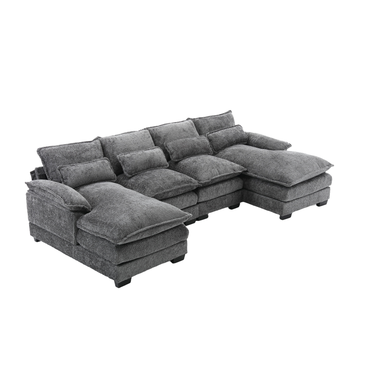 Streamdale Furniture Modern Large chenille Fabric U-Shape Sectional Sofa