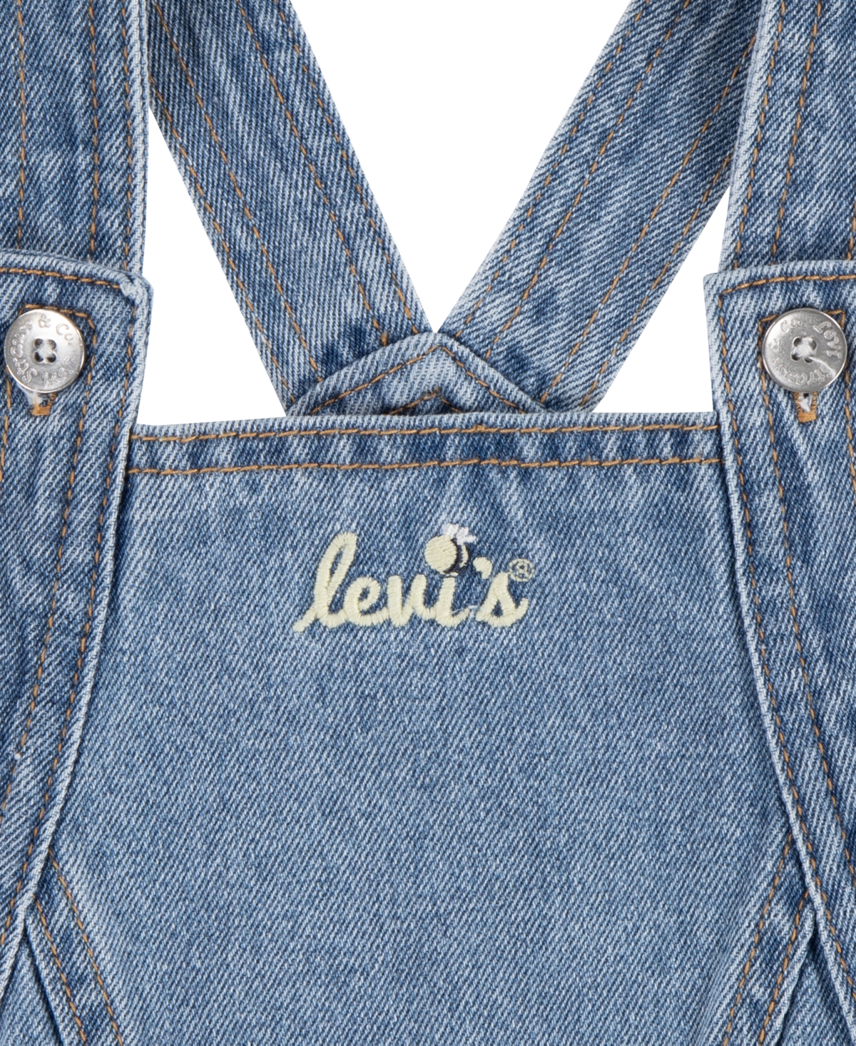 Levi's Little Girls 2-Piece Denim Pinafore Dress Set