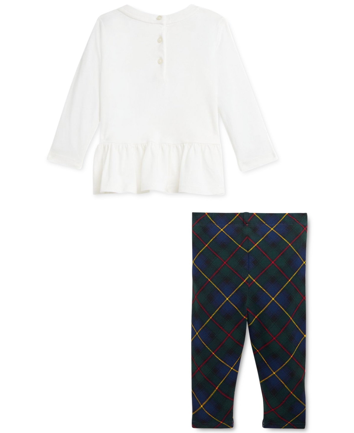 Polo Ralph Lauren Baby Peplum Top & Printed Leggings Set