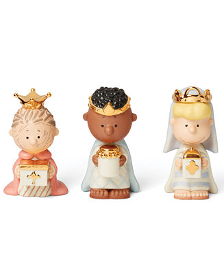 Lenox Peanuts 3 Piece Christmas Pageant 3 Kings Figurines Lenox Peanuts 3 Piece Christmas Pageant 3 Kings Figurines