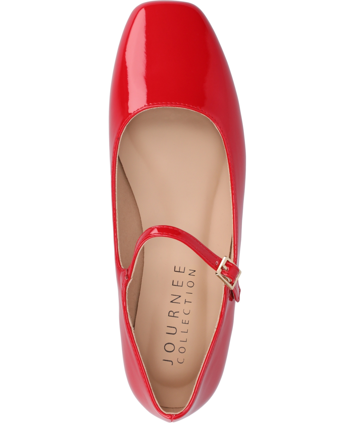 Journee Collection Carrie Mary Jane Flat In Red Patent