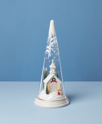 Merry & Magic Lit Glass Scene Church