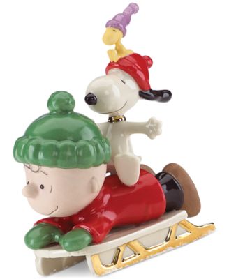Lenox - Porcelain Snoopy Sledding Adventure Figurine