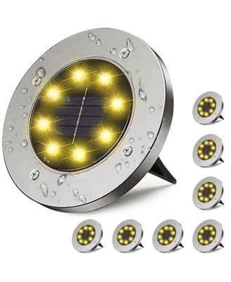 LED Solar Ground Lights Outdoor Garden Patio Light 8 Pack