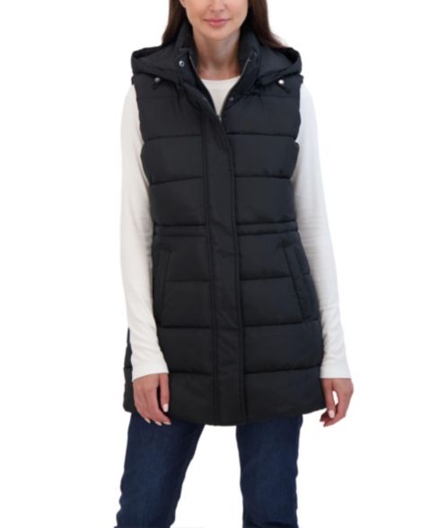 Женские жилеты Sebby Collection Women's Puffer Vest With Drawstring Waist