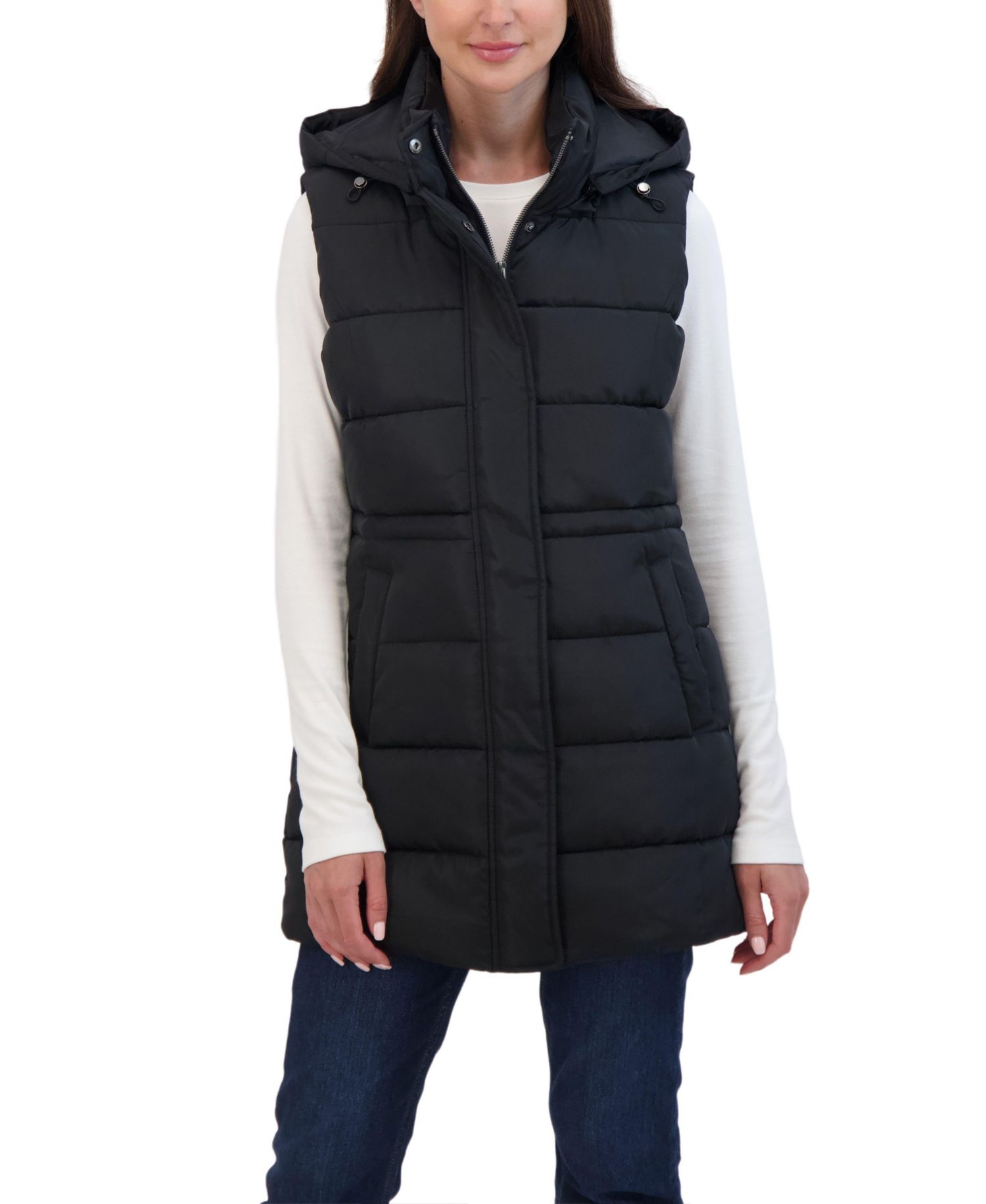 Women's Puffer Vest With Drawstring Waist