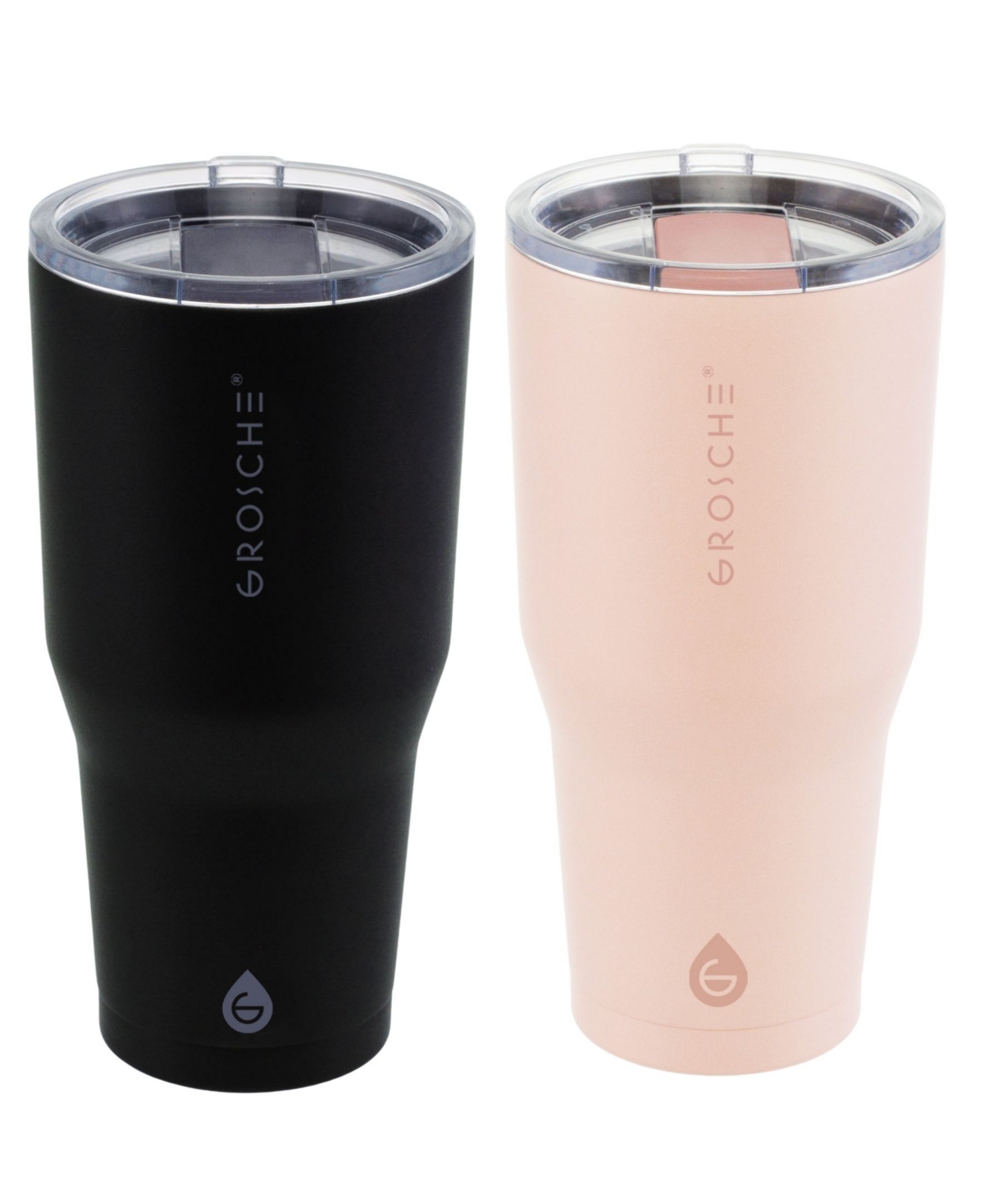 Grosche Yukon 30oz Travel Mug, Tumbler Bundle In Black Pink 2 Pk