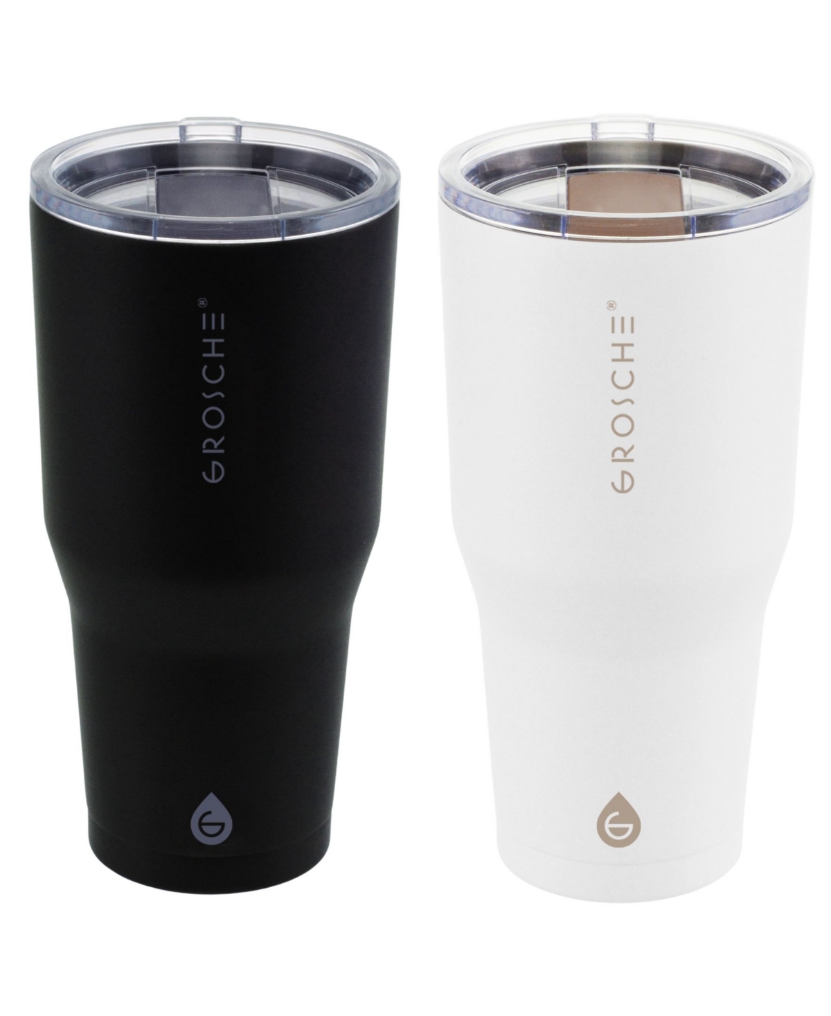 Grosche Yukon 30oz Travel Mug, Tumbler Bundle In Black White 2 Pk