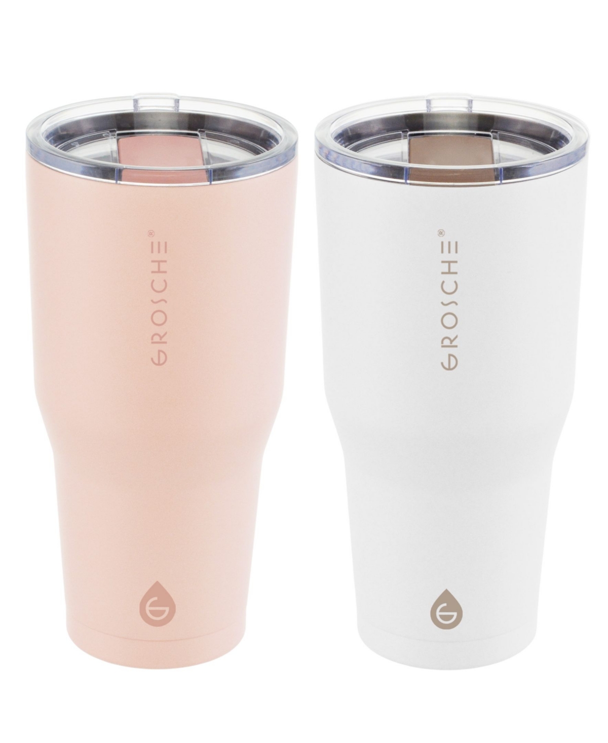 Grosche Yukon 30oz Travel Mug, Tumbler Bundle In White Pink 2 Pk