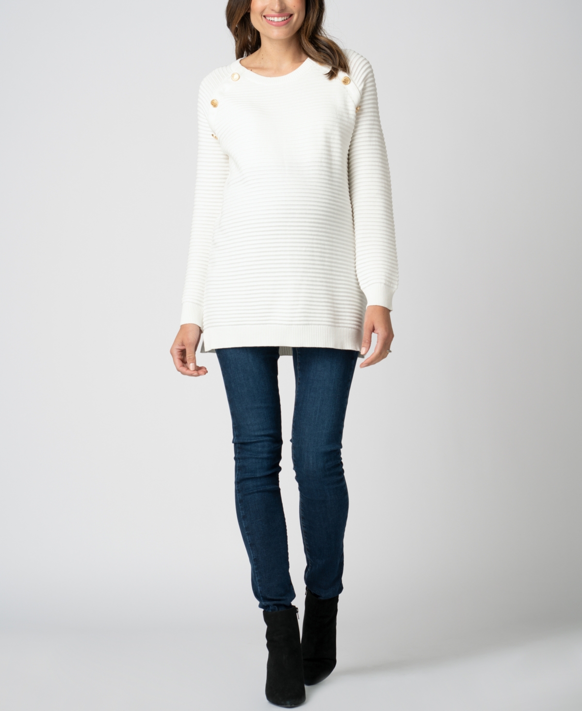 Shop Seraphine Women's Cotton Maternity To Nursing Sweater In Cream