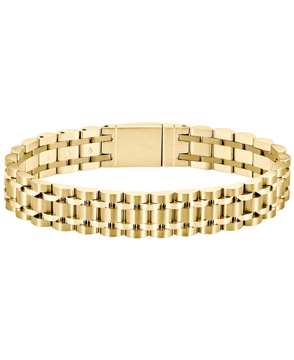 Hugo Boss Men's Owan Ionic Plated Thin Gold Steel Bracelet In Gold-tone