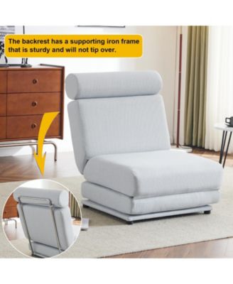 Foldable Sofa Bed with Pillow, Portable, Breathable Linen