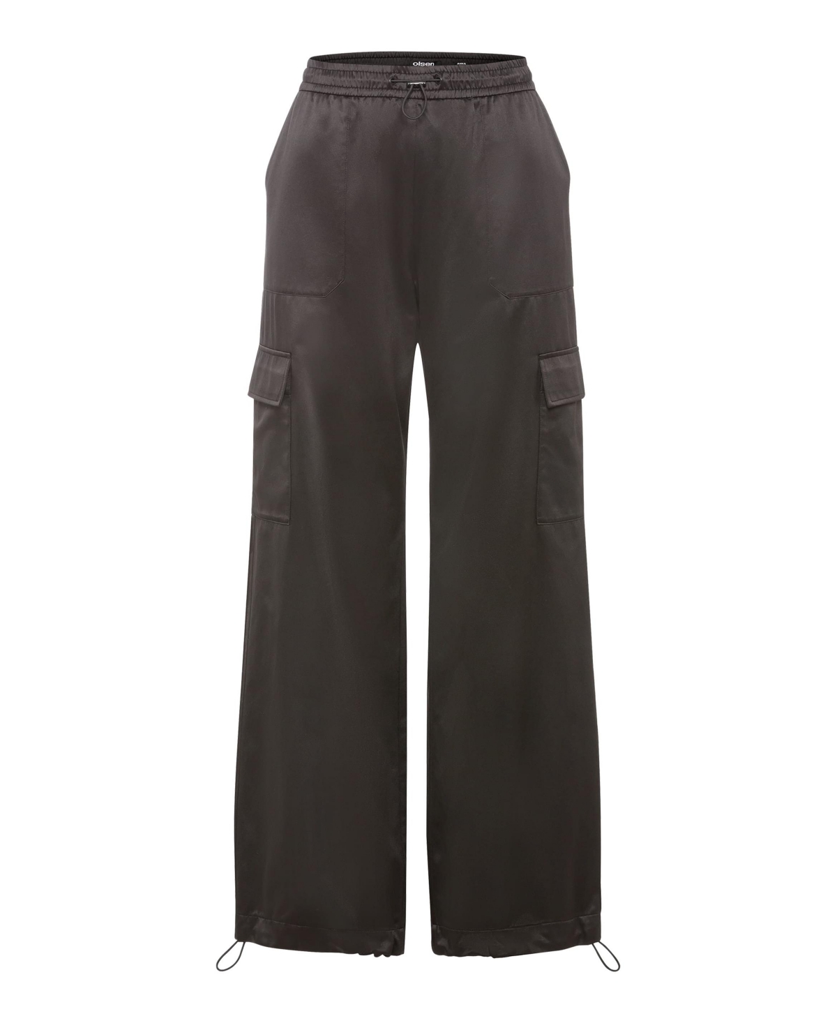 Olsen Women's Wide Leg Sateen Pull-On Pant