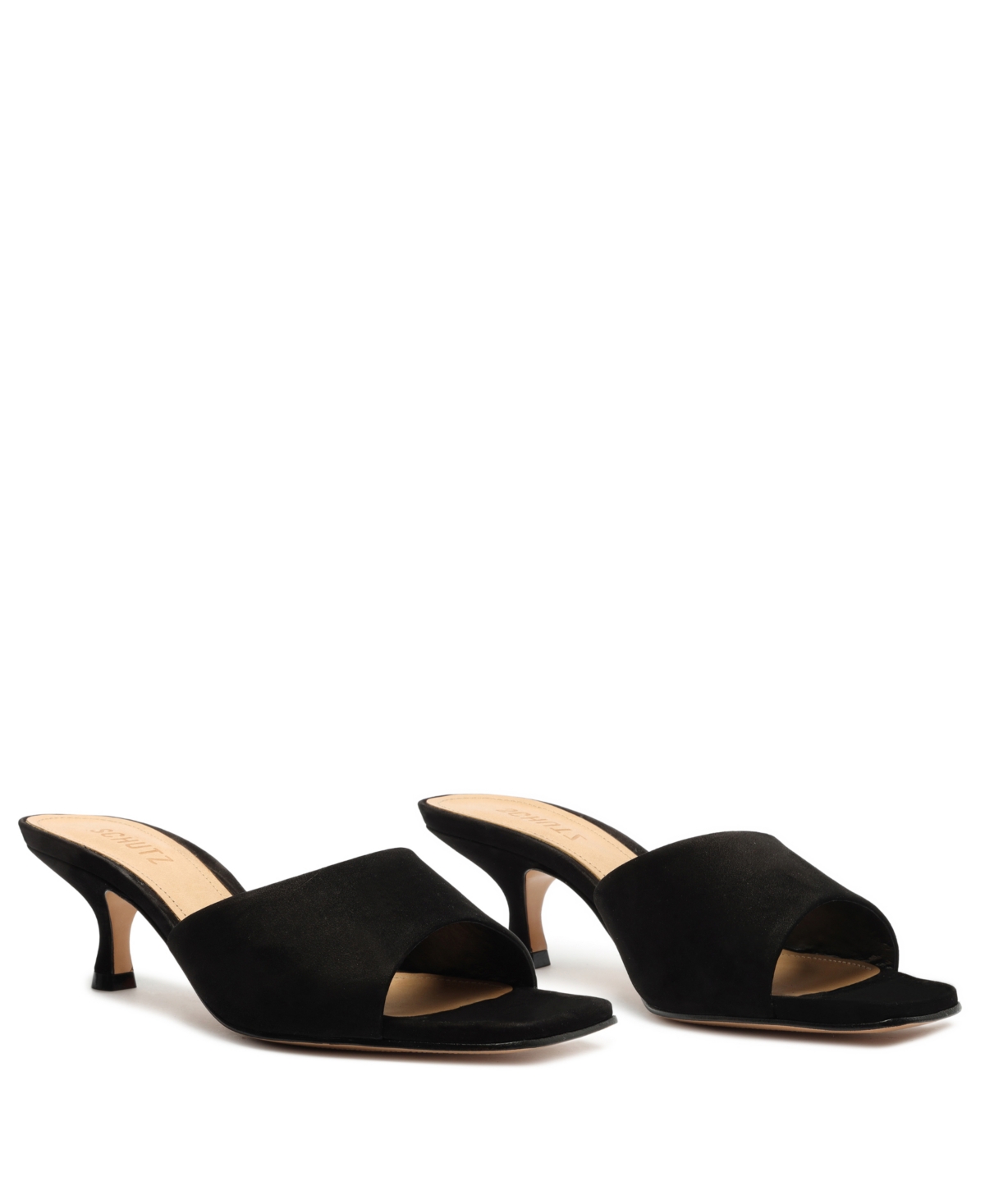 Shop Schutz Women's Dethalia Mid Stiletto Sandals In Black Leather