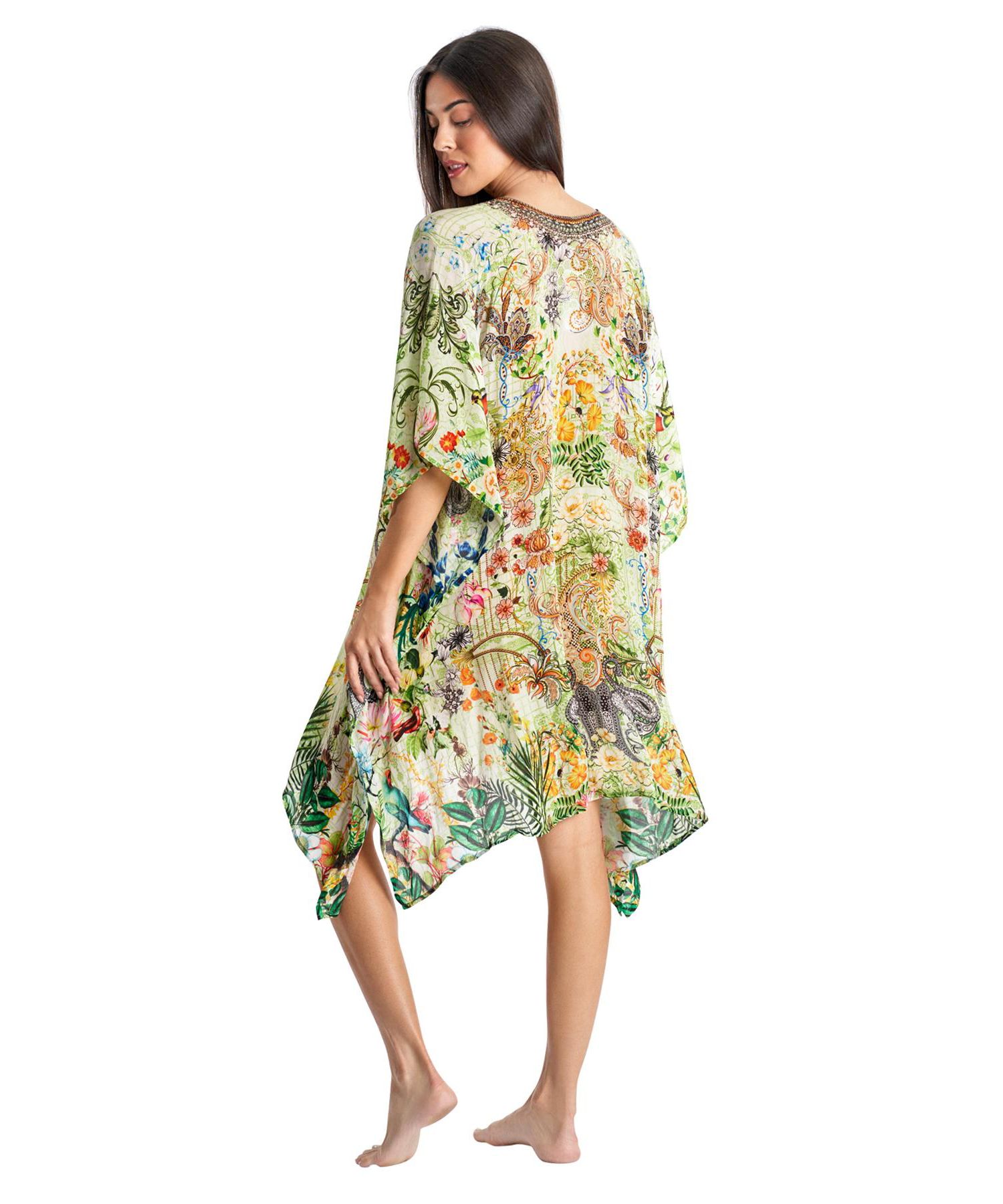 Women's V-neck Short Kaftan Dress