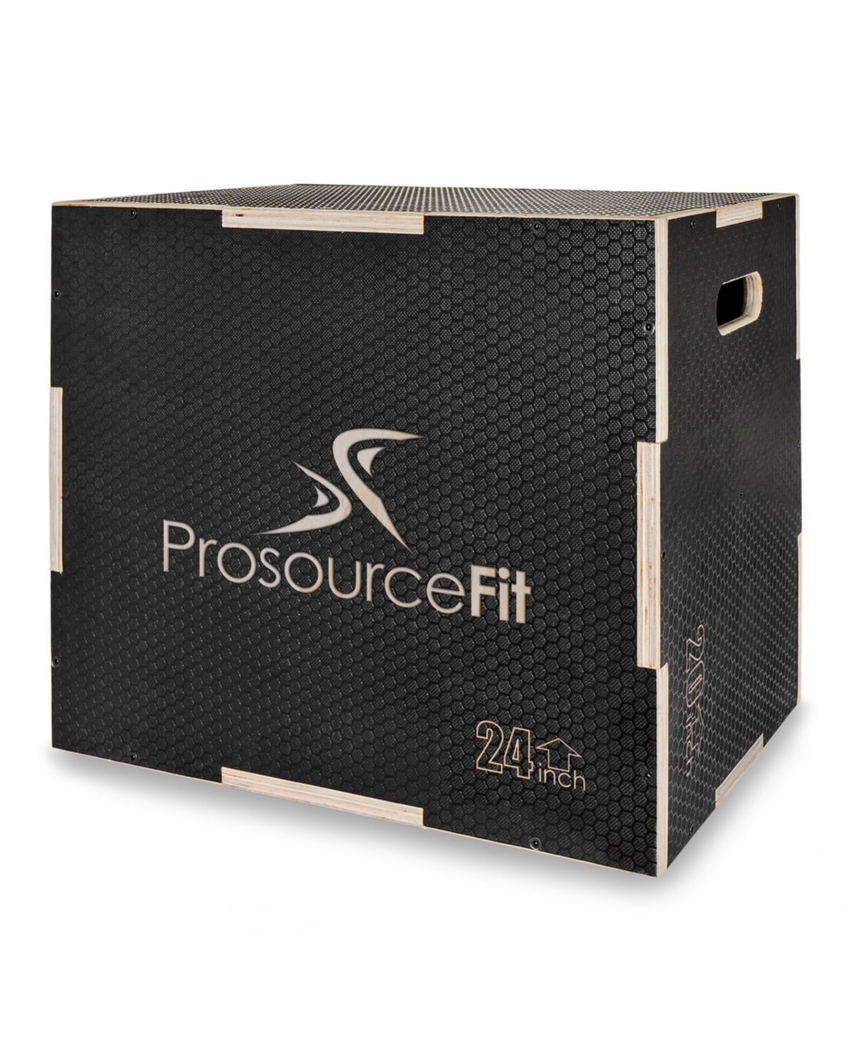 3-in-1 Wood Power Grip Plyometric Box, 30/20/24 - Black